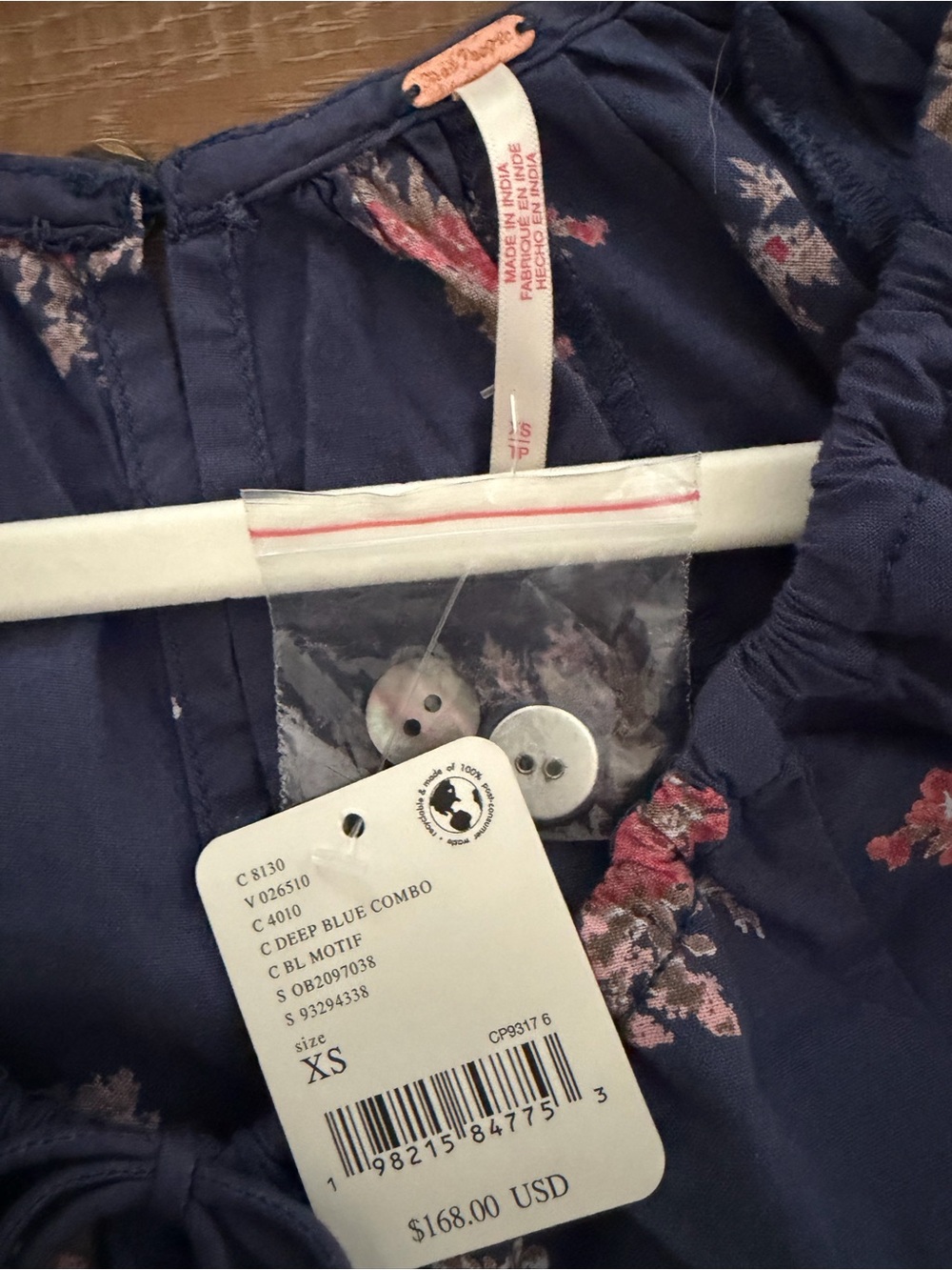 Free People Bop Around Navy/Floral Jumpsuit NWT - Picture 15 of 16